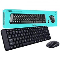 Logitech Комплект беспроводной клавиатура +мышь MK220,1000dpi, USB, черный